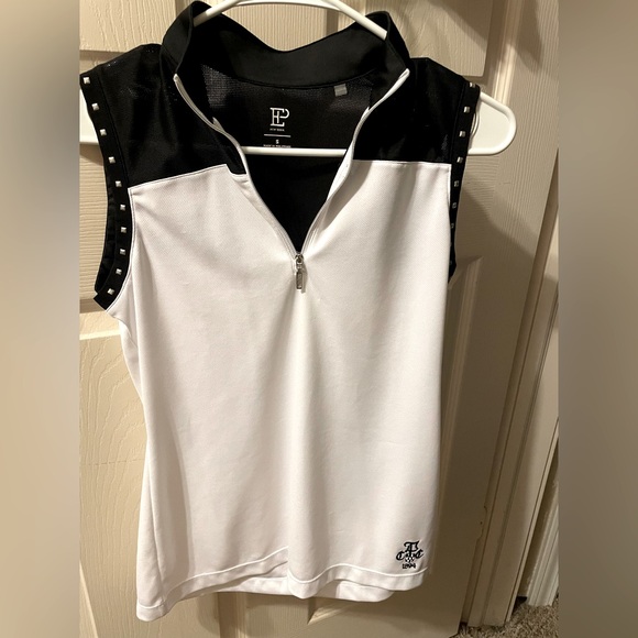 EP⛳️NewYork Pro White & Black Mesh ZipFitted top Pit-Pit 19”L24”Bright White
EUC - Picture 5 of 7